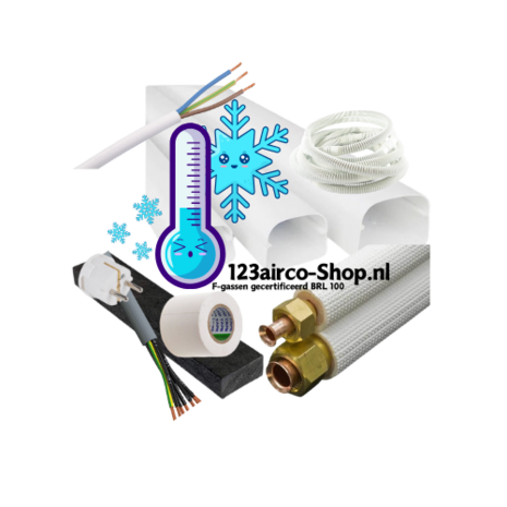 1/4 - 1/2 Montage set voor 5kw 5 meter met montage balken buiten deel